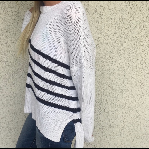 Francesca’s Black & White Striped Sweater - Picture 3 of 7